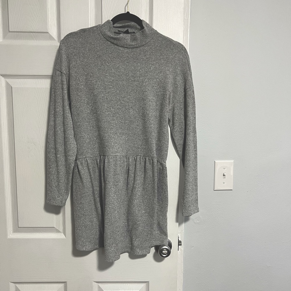 Soft mock neck sweater dress